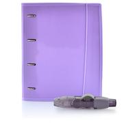 Carpeta & Block A4 + Corrector R10 (Recargable -10 m)- 4 Anillas -100 hojas en 10 Colores- 10 Separadores - 80 Indicadores - 20 Fundas - 1 Sobre V-lock by Office Box (Morado + Corrector 10 mts)