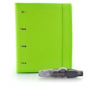 Carpeta & Block A4 + Corrector R10 (Recargable -10 m)- 4 Anillas -100 hojas en 10 Colores- 10 Separadores - 80 Indicadores - 20 Fundas - 1 Sobre V-lock by Office Box (Verde Claro + Corrector 10 mts)