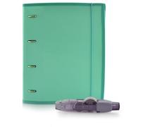 Carpeta & Block A4 + Corrector R10 (Recargable -10 m)- 4 Anillas -100 hojas en 10 Colores- 10 Separadores - 80 Indicadores - 20 Fundas - 1 Sobre V-lock by Office Box (Turquesa + Corrector 10 mts)