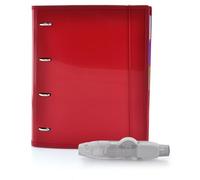 Carpeta & Block A4 + Corrector R10 (Recargable -10 m)- 4 Anillas -100 hojas en 10 Colores- 10 Separadores - 80 Indicadores - 20 Fundas - 1 Sobre V-lock by Office Box (Rojo + Corrector 10 mts)