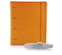 Carpeta & Block A4 + Corrector R10 (Recargable -10 m)- 4 Anillas -100 hojas en 10 Colores- 10 Separadores - 80 Indicadores - 20 Fundas - 1 Sobre V-lock by Office Box (Naranja + Corrector 10 mts)