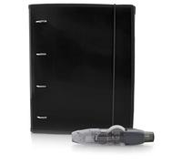 Carpeta & Block A4 + Corrector R10 (Recargable -10 m)- 4 Anillas -100 hojas en 10 Colores- 10 Separadores - 80 Indicadores - 20 Fundas - 1 Sobre V-lock by Office Box (Negro + Corrector 10 mts)
