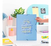 Carpeta carton separadora con goma elastica 'hoy te sobran motivos par