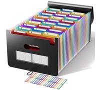 Carpeta Clasificadora 26 Bolsillos - ABClife Archivador A4 acordeón de gran Capacidad soporte Extensible portátil acordeón Clasificador Documentos para Office School,Etiquetas del alfabeto A-Z