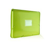 Carpeta Clasificadora PLUS COLORLINE - Con Apartado Para Cuaderno - 12 Divisiones y Cierre de Gomas (Flúor Amarillo)
