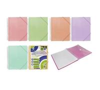 Carpeta Con Espiral De 20 Fundas A4 Pastel*2 total 40fundas -CARPETA 2*60 FUNDAS CON ESPIRAL COLORES PASTEL-- BOLIGRAFOS SOFT GRIP 10bic*2total20-boligrafo pack 24u. 16 azul/4 rojo/4 negro 24U*2