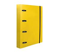 Carpeta con recambio liderpapel a4 cuadro 5mm 100 hojas 80g polipropileno 4 anillas 40mm amarillo fluor
