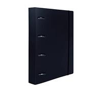 Carpeta con recambio liderpapel a4 cuadro 5mm 100 hojas 80g polipropileno 4 anillas 40mm negro opaco