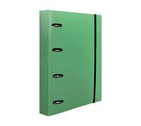 Carpeta con recambio liderpapel a4 cuadro 5mm 100 hojas 80g polipropileno 4 anillas 40mm verde translucido