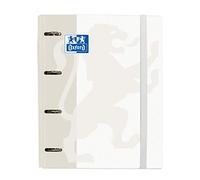 Carpeta con Recambio Oxford, Tapa Extradura A4+ con Recambio 100 Hojas, Cuadrícula 5x5, Color Blanco, 400132987, Europeanbinder