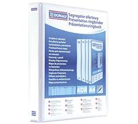 Carpeta de anillas DONAU PP A4/4RD/65 Blanco/Archivo de documentos/Tipo-A4/4RD/65 / Kind-Ofertowy/Pockets-2 Wewnętrzne, 2 Zewnetrzne, 1 Grzbietowa/Material-Cartón/pp