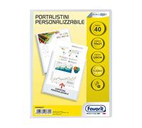 Carpeta de anillas Favorit con sobres fijos y bolsillo frontal personalizable - 40 hojas transparentes - 15x21 cm A5