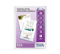 Carpeta de anillas Favorit con sobres fijos y bolsillo frontal personalizable - 80 hojas transparentes - 22x30 cm A4
