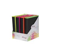 Carpeta de anillas pardo borde neon carton forrado fº 4 an. 40mm curv