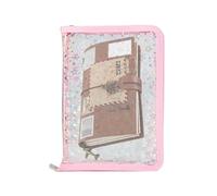 Carpeta de anillas recargable, libro de almacenamiento de calcomanías reutilizable A5, álbum de colección de calcomanías con cremallera para tarjetas, accesorios pequeños, estudiantes, profesores