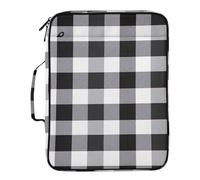 Carpeta de archivo expandible clásica a cuadros negros y blancos, funda organizadora resistente al agua, carpeta de anillos desmontable, carpeta de acordeón para escuela, oficina, viajes