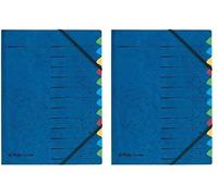 Carpeta de archivo, tamaño A4, azul, de 12 compartimentos