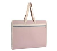 Carpeta de archivos A3 en rosa, bolso multicapa de gran capacidad para documentos A4, organizador de archivos de acordeón con cierre de cremallera, bolsa de almacenamiento de material de polipropileno
