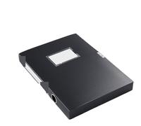 Carpeta de archivos A4 Simple, negra y azul, caja almacenamiento papel grueso, documentos PP, 2 uds Para Oficina(Black-5.5cm)