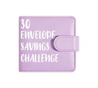 Carpeta de desafío de ahorro, organizador de sobres de presupuesto, cartera impermeable de poliuretano de 11,5 x 11 cm para control de efectivo, cierre de hebilla magnética, libro de planificación