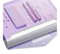 Carpeta de documentos A4 20 piezas, bolsa archivo plástico transparente, gruesa, gran capacidad, paquete datos para Documentos(PURPLE)