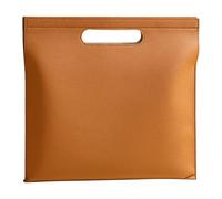 Carpeta De Documentos Pu Portadocumentos de cuero for negocios, tamaño A4, gran capacidad, delgado, for mujer, tableta magnética, for cumpleaños(Brown Orange)