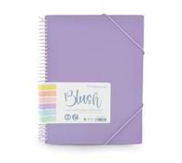 Carpeta de Fundas A4 con Espiral Blush Pastel - 20 o 40 Fundas - Apertura 360º - Tapas rígidas - Cierre de gomas - Blush Pastel by Office Box (40 Fundas, Morado Blush)