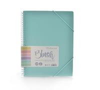 Carpeta de Fundas A4 con Espiral Blush Pastel - 20 o 40 Fundas - Apertura 360º - Tapas rígidas - Cierre de gomas - Blush Pastel by Office Box (20 Fundas, Azul Blush)