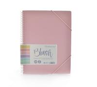 Carpeta de Fundas A4 con Espiral Blush Pastel - 20 o 40 Fundas - Apertura 360º - Tapas rígidas - Cierre de gomas - Blush Pastel by Office Box (20 Fundas, Rosa Blush)