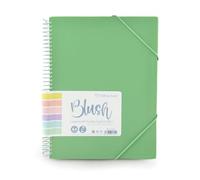 Carpeta de Fundas A4 con Espiral Blush Pastel - 20 o 40 Fundas - Apertura 360º - Tapas rígidas - Cierre de gomas - Blush Pastel by Office Box (40 Fundas, Verde Blush)