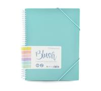 Carpeta de Fundas A4 con Espiral Blush Pastel - 20 o 40 Fundas - Apertura 360º - Tapas rígidas - Cierre de gomas - Blush Pastel by Office Box (40 Fundas, Azul Blush)