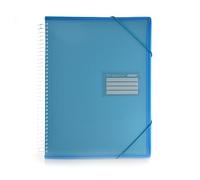 Carpeta de Fundas Ultra Cristal con Espiral 360 y Bordes Reforzados, ID, Indicadores, Tapas Rígidas y Cierre de Gomas. 100% Reciclable by Office Box. (Azul Claro, A4-40 Fundas)