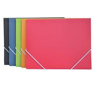 Carpeta de Gomas tamaño A5 Vital Colors.100% reciclable. Tamaño cuartilla. Ideal para facturas, recibos, etc. Cierre de gomas redondas de gran resistencia. By Office Box. Ref 51018. (5, Surtido)