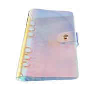 Carpeta de Hojas Sueltas Transparente y Colorida Cierre de Botón | Acero Inoxidable y Pvc, Clip Metálico para Papel de Recambio, Uso Escolar y Oficina