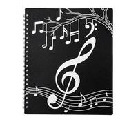 Carpeta de partituras A4, 40 fundas para 80 páginas, soporte de música de piano con encuadernación en espiral, páginas fáciles de anotar, incluye etiqueta, se coloca completamente plano