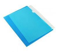 Carpeta dossier uñero plastico q-connect din a4 120 micras azul caja de 100 unidades.