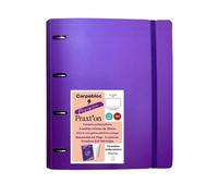 Carpeta Equipada PRAXTON Plástico Lila, Din-A4 100H 4 Anillas 35 mm.