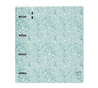 Carpeta Equipada SAFTA PP Foam Flowers Light Blue, Din-A4 4 Anillas 35 mm.