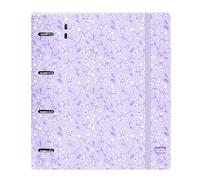 Carpeta Equipada SAFTA PP Foam Flowers Light Purple, Din-A4 4 Anillas 35 mm.