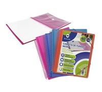 Carpeta espiral A4 40 fundas neón pp surtidas Bismark