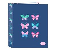 Safta BLACKFIT8 MARIPOSAS - Carpeta Folio 4 Anillas, Ideal para Niños de Diferentes Edades, Cómoda y Versátil, Calidad y Resistencia, 27x6x33 cm