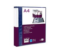CARPETA LIDERPAPEL 10 FUNDAS CANGURO PP DIN A4 AZUL TRANSLUCIDO PORTADA Y LOMO PERSONALIZABLE
