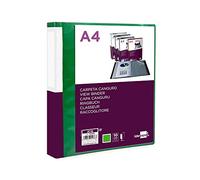 Carpeta liderpapel 10 fundas canguro pp din a4 verde translucido portada y lomo personalizable - JC16