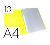 Carpeta liderpapel escaparate 10 fundas polipropileno a4 amarillo fluor opaco - EC61