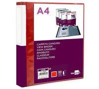 Carpeta liderpapel 30 fundas canguro pp din a4 rojo translucido portada y lomo personalizable - JC20