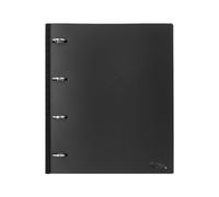Carpeta liderpapel 4 anillas redondas 25 mm polipropileno din a4 ultra compacta con lomo extensible 4 cm negro - CH88