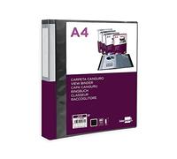 Carpeta liderpapel 80 fundas canguro pp din a4 negro opaco portada y lomo personalizable - JC27