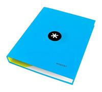 CARPETA LIDERPAPEL ANTARTIK A4 FORRADA 4 ANILLAS 25 MM REDONDAS COLOR AZUL