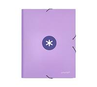 Carpeta liderpapel antartik gomas a4 3 solapas carton forrado color lavanda