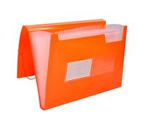 CARPETA LIDERPAPEL CLASIFICADOR FUELLE POLIPROPILENO DIN A4 NARANJA FLUOR OPACO 13 DEPARTAMENTOS